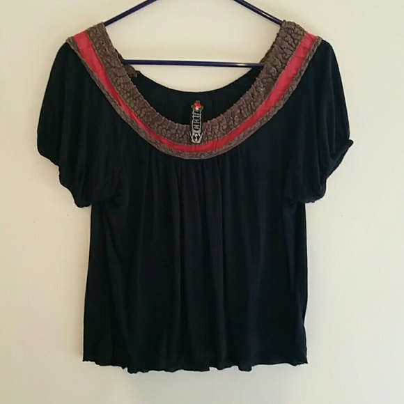 Free People embroidered long crop top