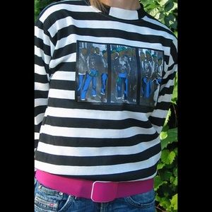 Rad punk goth 80s black white sweatshirt 💀