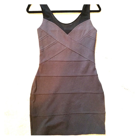 Express Steel Gray Mesh Dress
