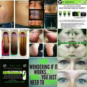 Wraps, hair, skin and nails, defining gel, etc.