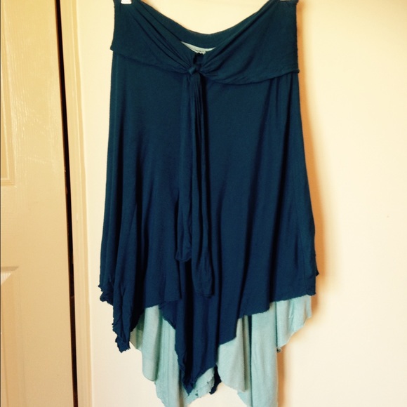 Sea green and seafoam bandeau scarf skirt