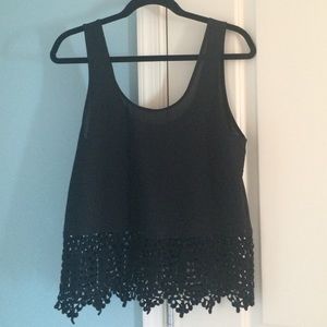 Lucca Couture Black Lace Tank -NWOT
