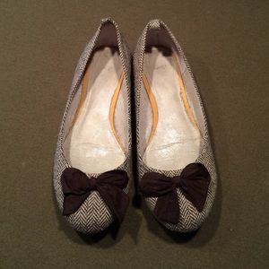 Gap Brown Bow Wool Fabric Ballet Flats Size 8