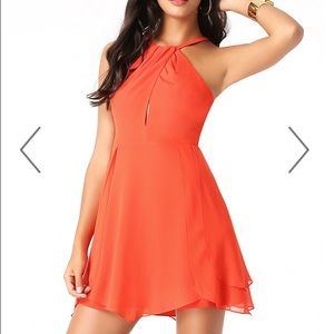 Bebe Tulip Skirt Keyhole Dress