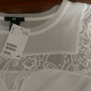 NWT white lace HM tshirt
