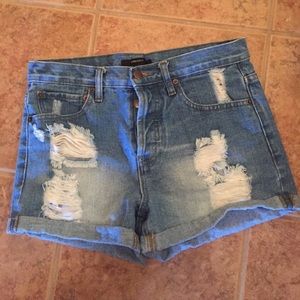 Forever 21 High Waisted Shorts, Distressed