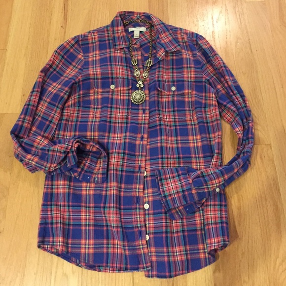 J.crew plaid button down cotton shirt!