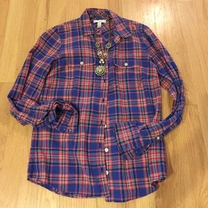 J.crew plaid button down cotton shirt!