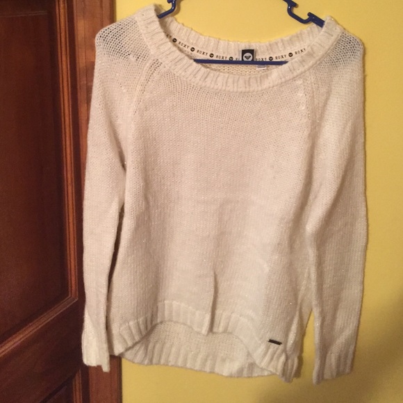 Roxy Sweaters - Roxy cream sweater with silver details