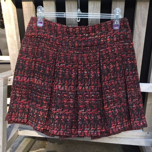 Alice + Olivia Tweed Pleated Mini Skirt