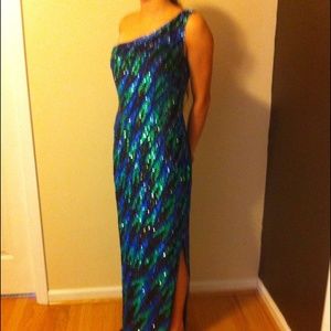 Sequin-covered prom dress