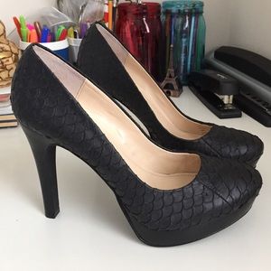 Calvin Klein Kendall Fish Skin Platform Heels