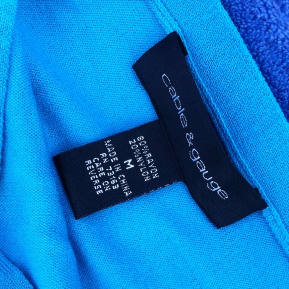 Batwing Style Turquoise Sweater - Picture 2 of 2