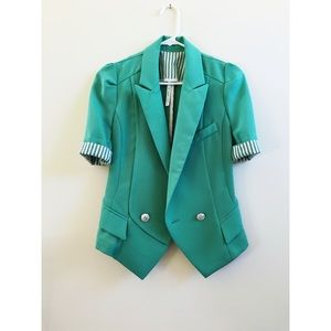 Short Sleeve Green Blazer