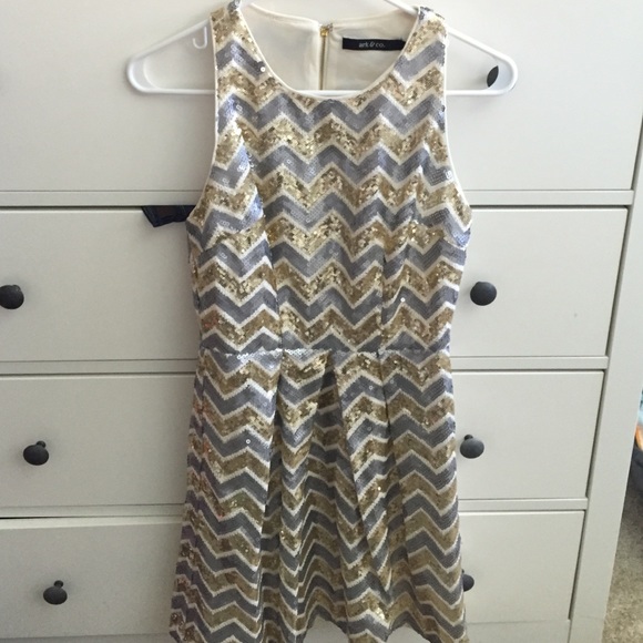 NWT Chevron Sequin Dress