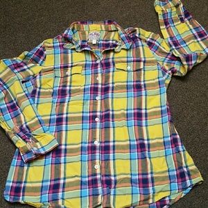 Yellow plaid button down
