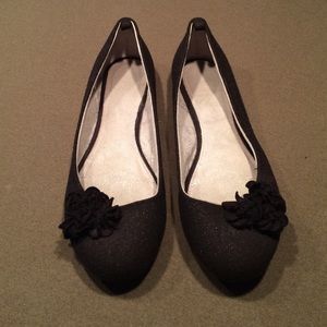 Gap Brown Sparkle Flower Wool Ballet Flats 8 EUC