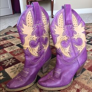 Very Volatile purple/yellow cowboy boots