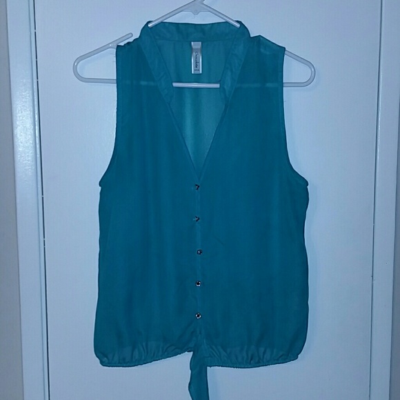 See through green top