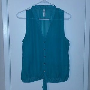 See through green top