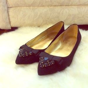 Jeweled Nine West flats - black