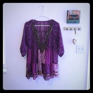 FREE PEOPLE Quarter Sleeve Patch Tunic