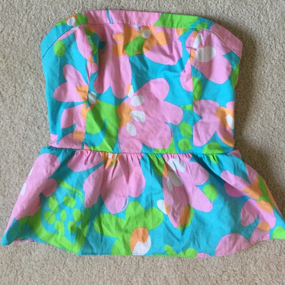 Lilly Pulitzer Strapless Top EUC size 4 mojo print