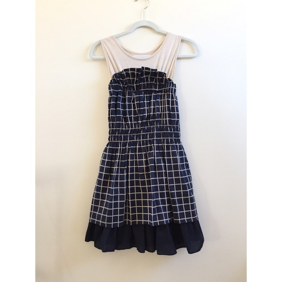 [SOLD] Navy Checkered Dress