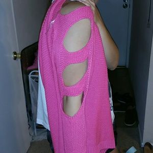 Cut out sleeve sweater