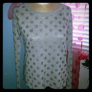 Forever 21 Polkadot Grey top