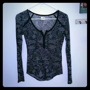 FREE PEOPLE sheer floral top XS