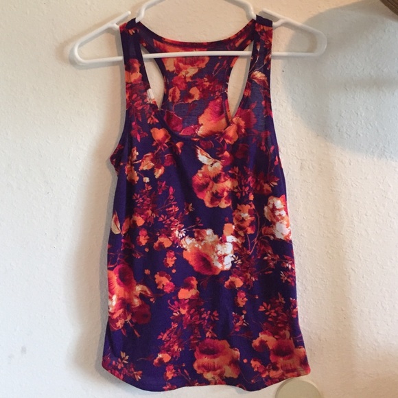Racerback floral tank top