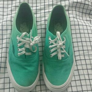 Vans mint fade into lighter green shoes