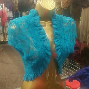 Baby blue/turquoise lace bolero,different sizes :)