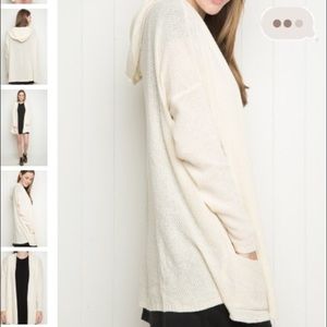 NWOT Brandy Melville Ayara cream hoodie cardigan