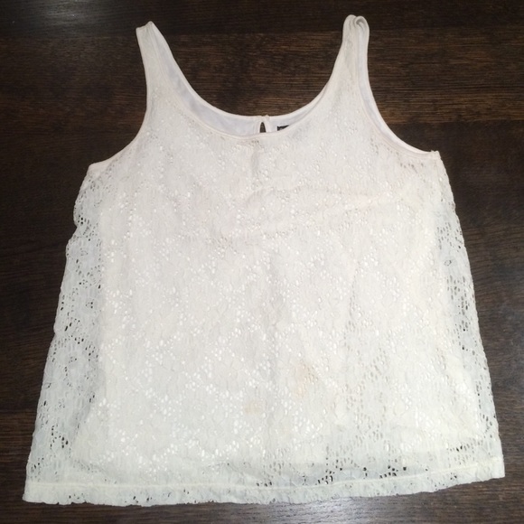 White overlay lace top