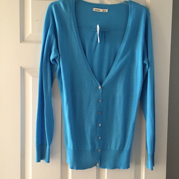 Old Navy Lt. Turquoise Boyfriend Cardigan NWT