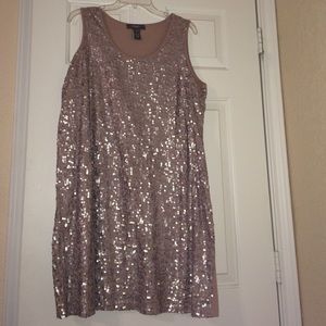 Nude/taupe silver sequin dress 18W