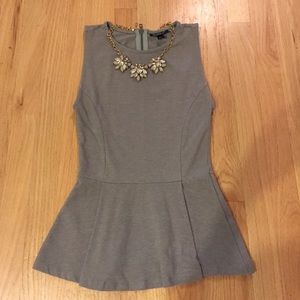 topshop gray peplum cotton tank