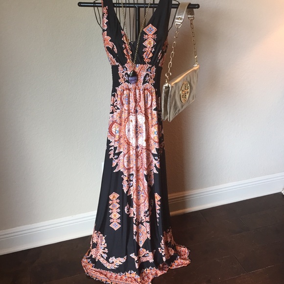 Colorful maxi dress - Picture 1 of 3