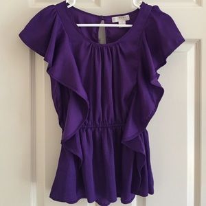 Purple ruffle blouse