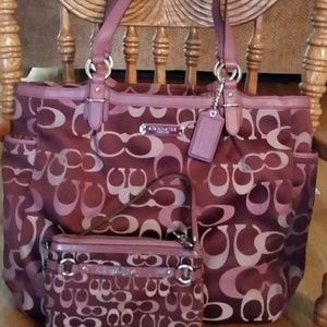 Coach handbag and wristlet