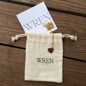 Wren 14kt Gold and Black Sapphire Heart Necklace