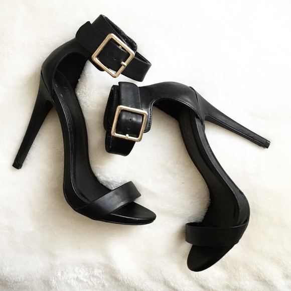 Black Strappy Sandal Heels