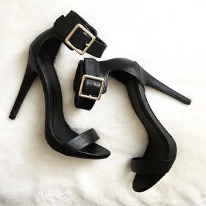 Black Strappy Sandal Heels