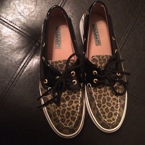 Leopard and Patent Leather Sperry Shoes