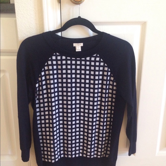 J.CREW FACTORY WOVEN-PANEL SWEATER