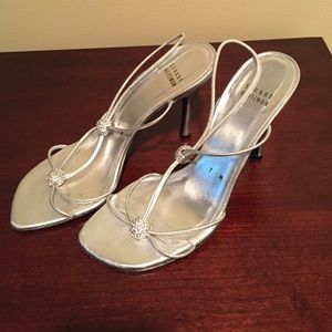 Stuart Weitzman silver dress heels