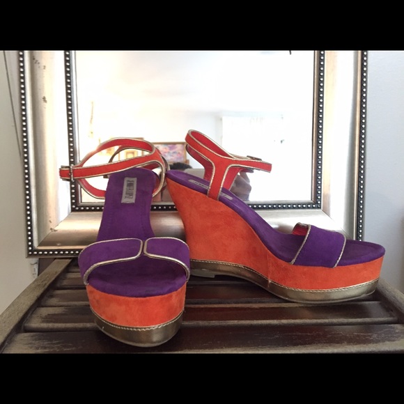 Wedge ankle strap heels