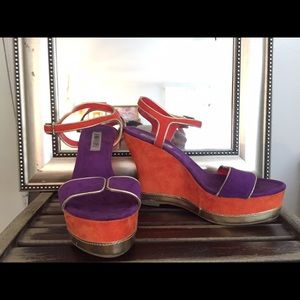 Wedge ankle strap heels